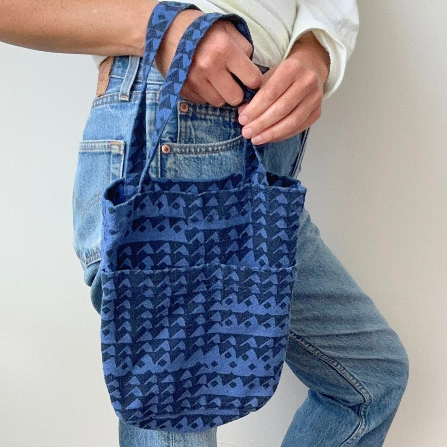 Jenny Pennywood - Petite Tote - Triangles - Indigo - Ink