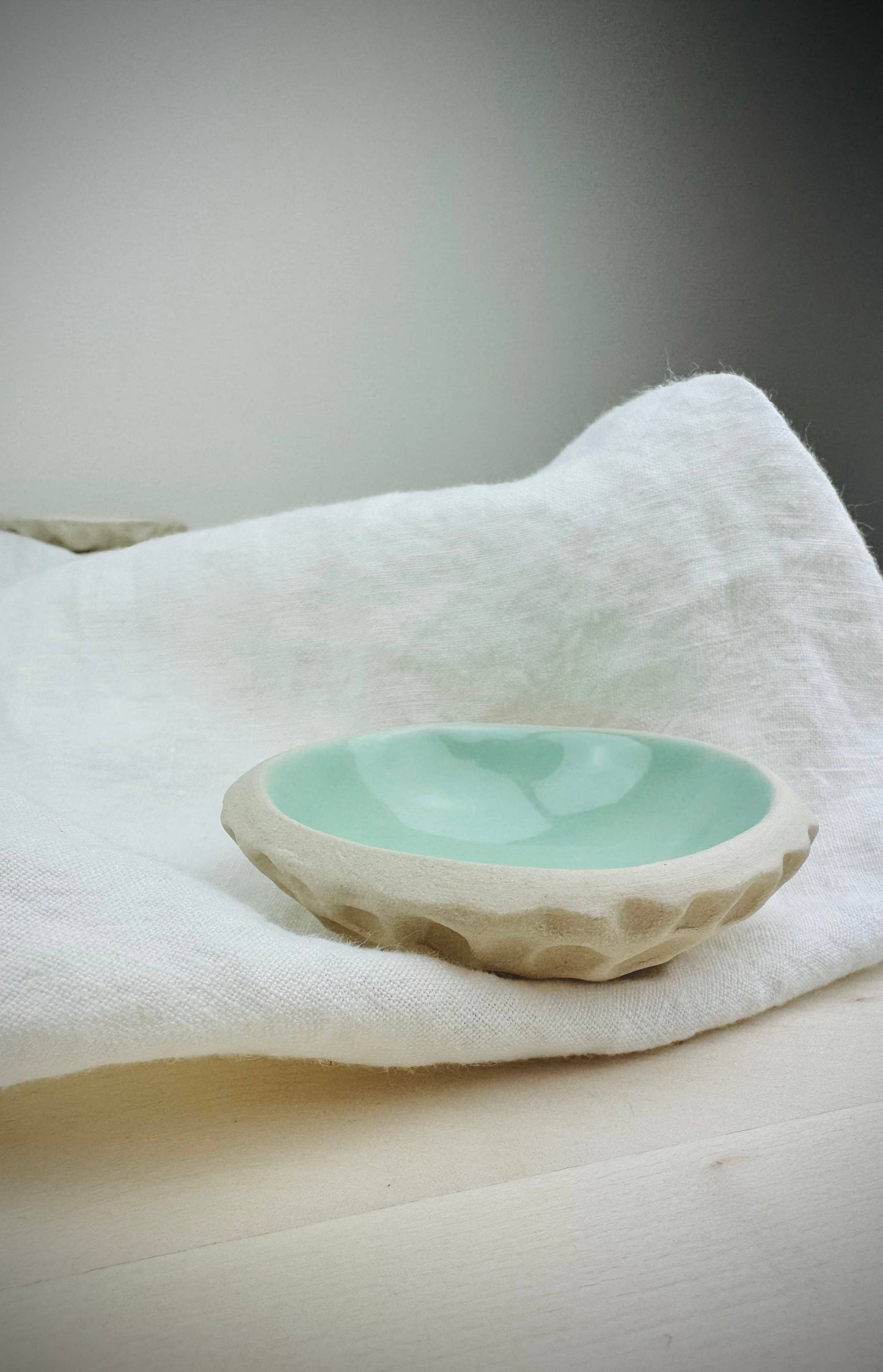 Wishbone Pottery - Petite Texture Bowl | White Stoneware Clay