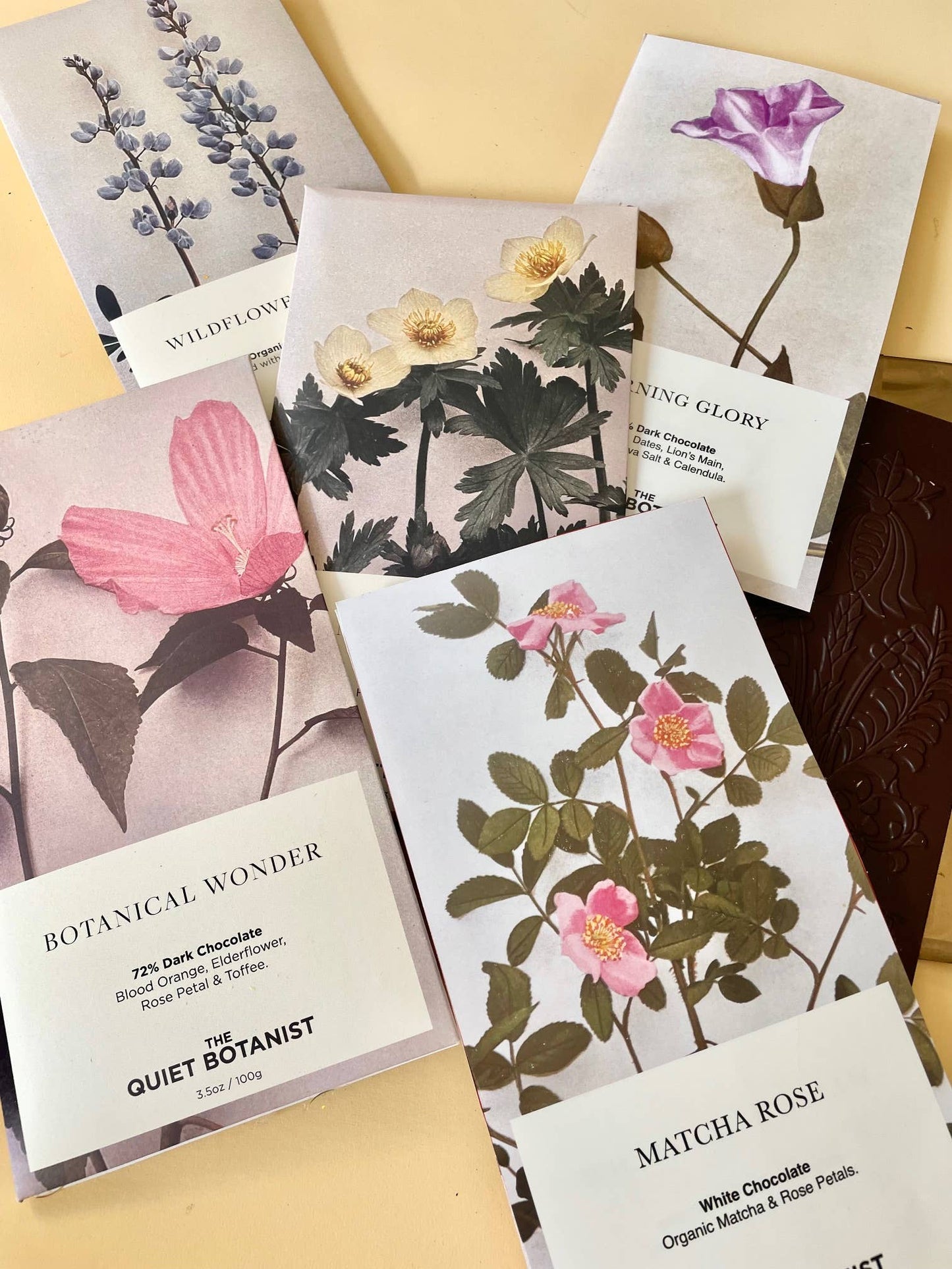 The Quiet Botanist - Matcha Rose Chocolate Bar