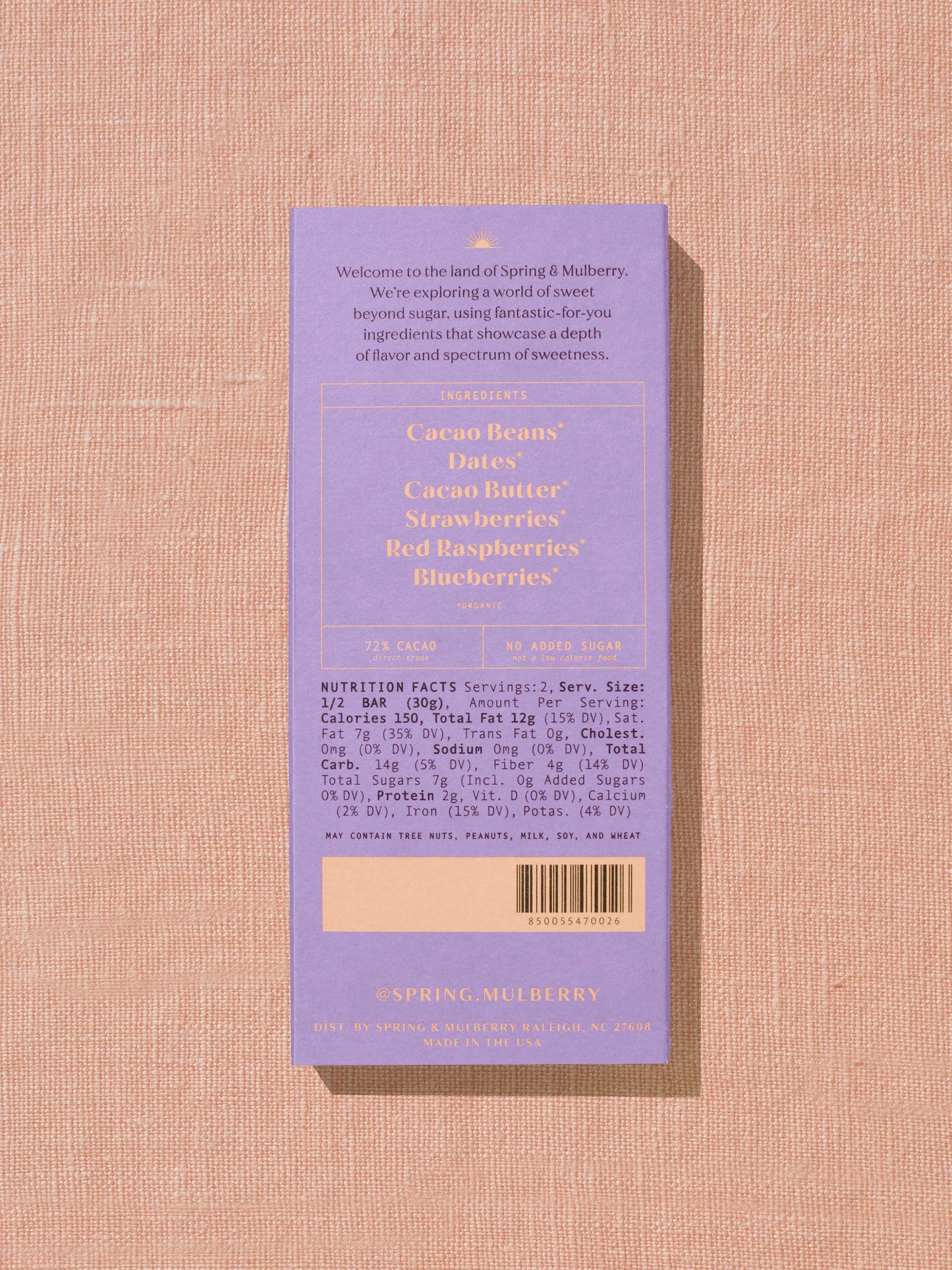 Spring & Mulberry - Mixed Berry Date-Sweetened Dark Chocolate