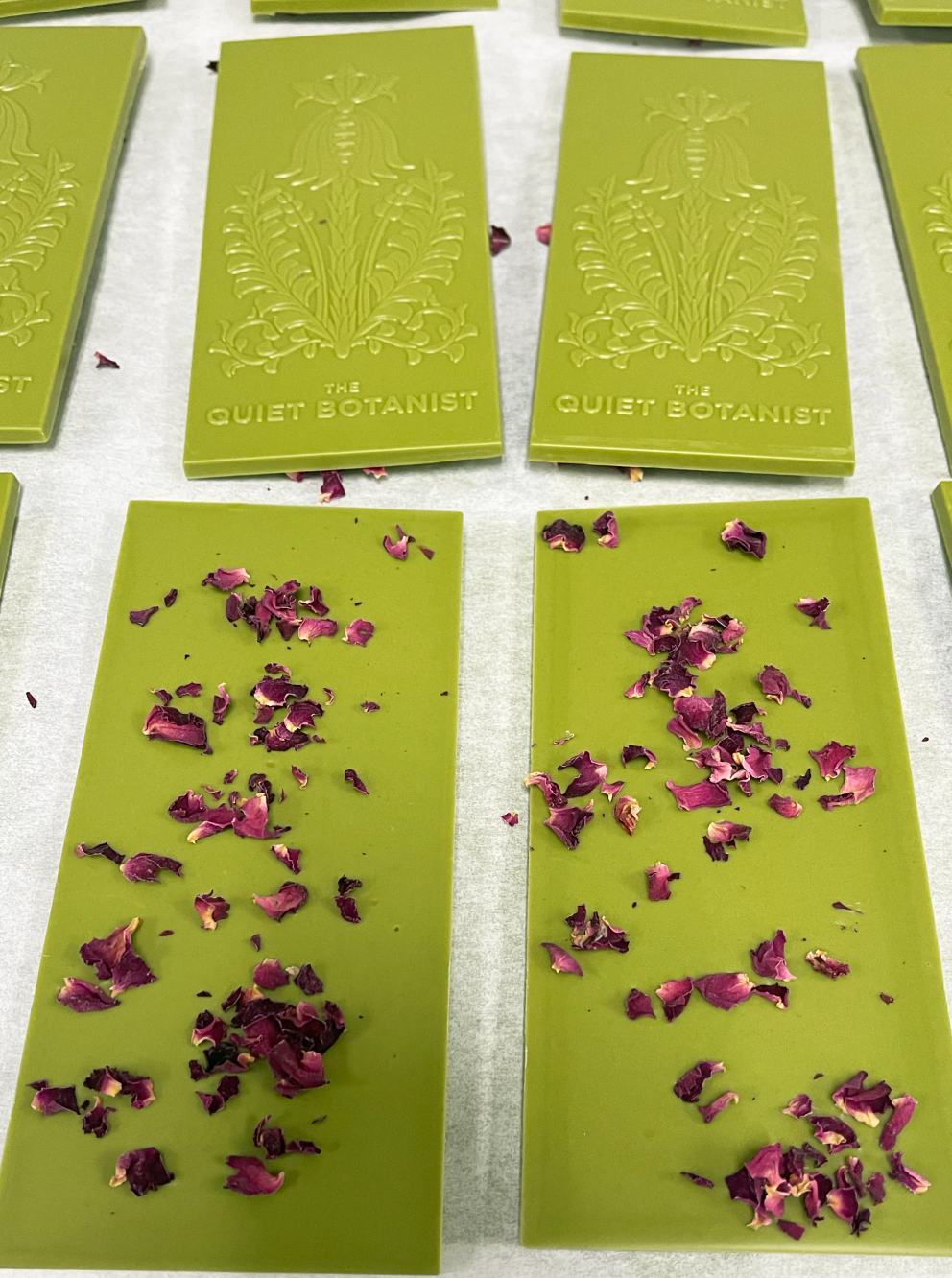 The Quiet Botanist - Matcha Rose Chocolate Bar
