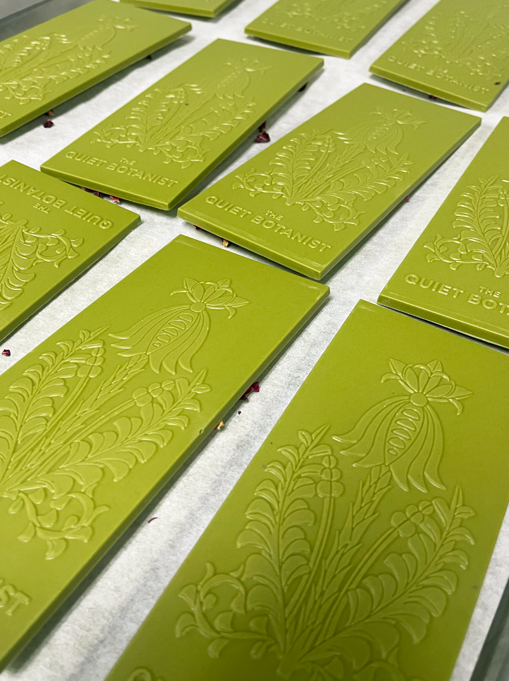 The Quiet Botanist - Matcha Rose Chocolate Bar