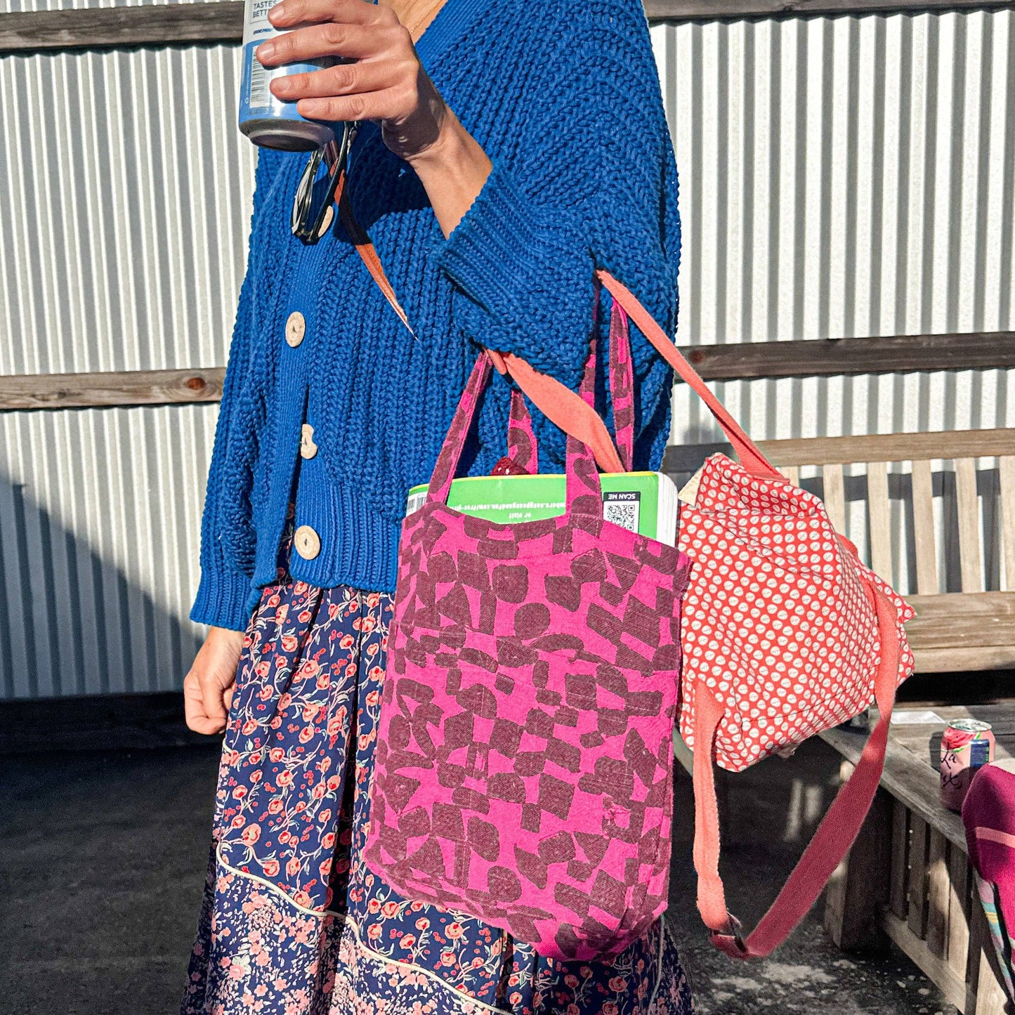 Jenny Pennywood - Petite Tote - Triangles - Indigo - Ink