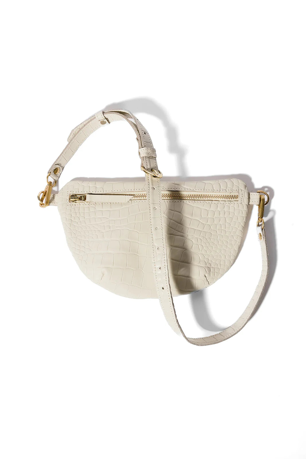 Abby Alley Sling Bag, Ivory Croco
