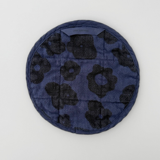 Jenny Pennywood - Round Potholder - Celeste - Navy