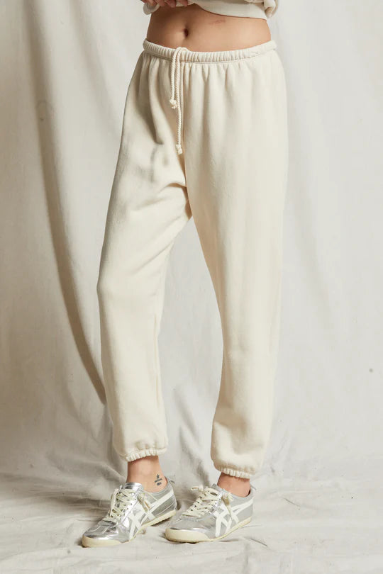 Perfect White Tee - The Stevie cotton fleece easy sweatpant