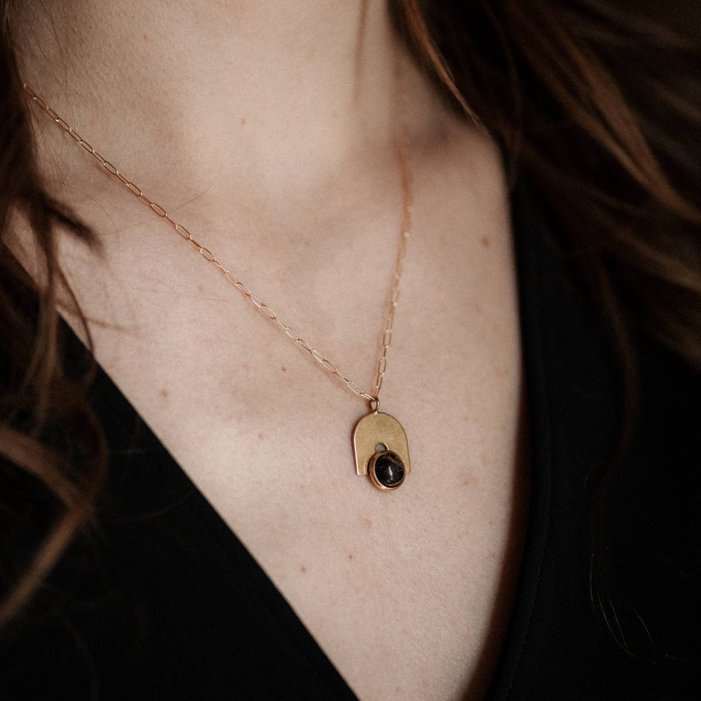 Commonform - Bali Necklace // Copper Obsidian // Demi-Fine Gold
