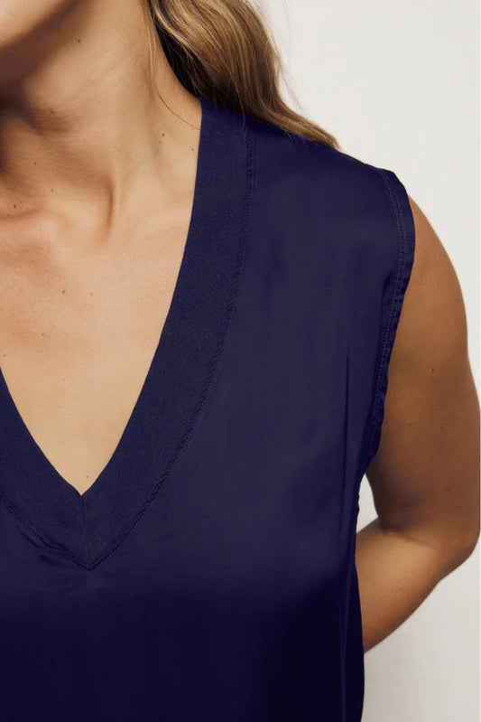 Perfect White Tee - Celina Satin Muscle Tee